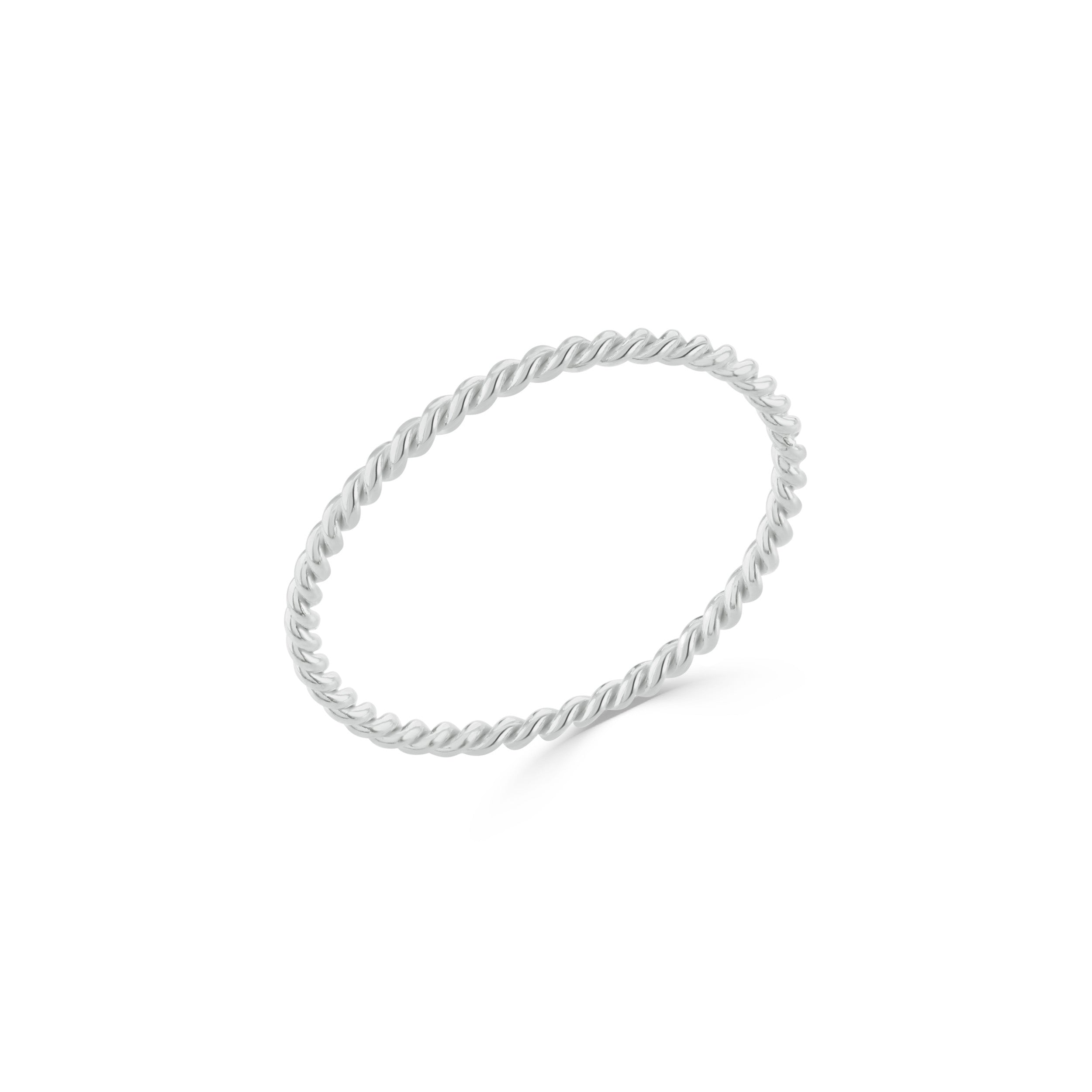 Silver rope twist ring