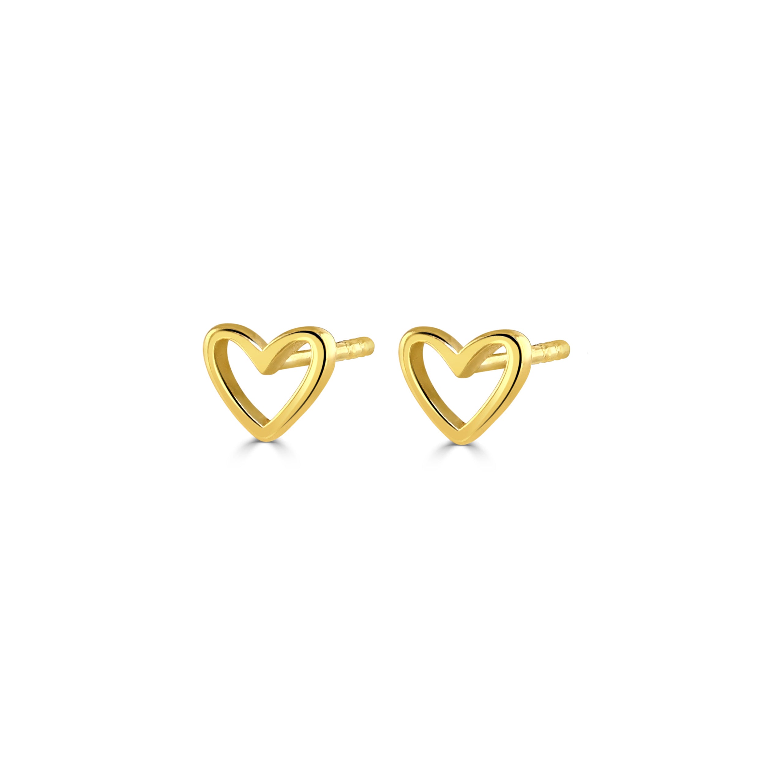Gold Rachel Stevens Heart Stud Earrings