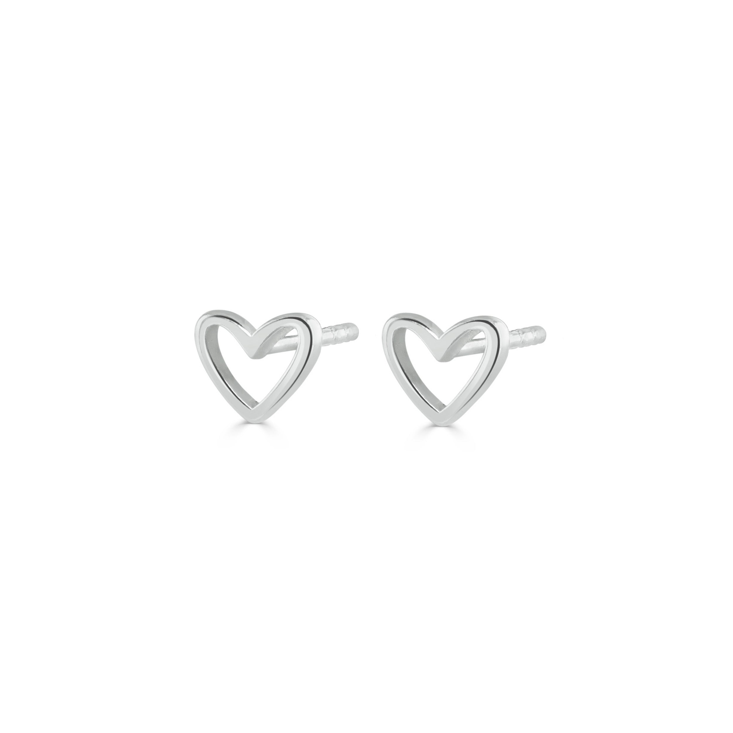 Silver Rachel Stevens Heart Stud Earrings