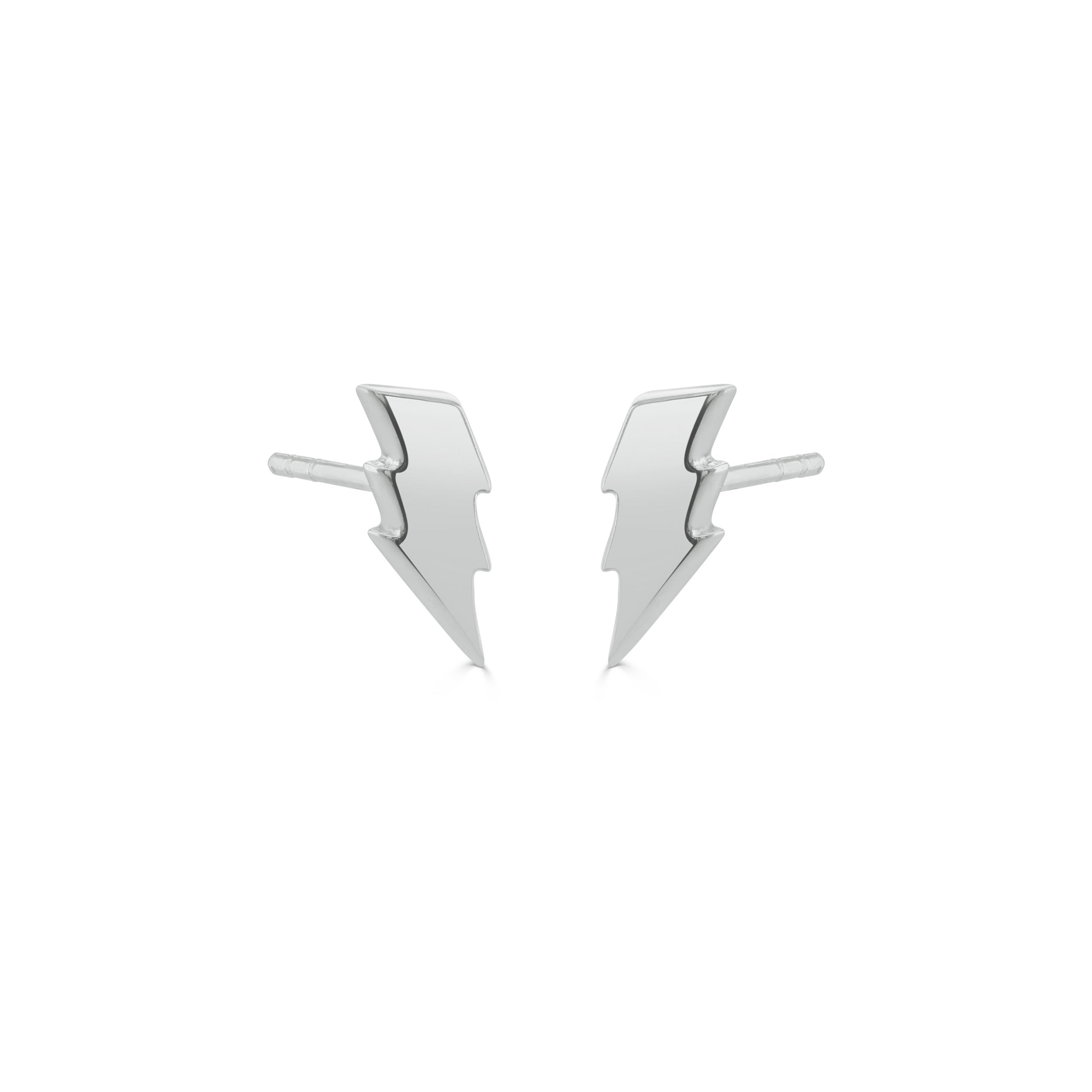 Silver Lightning Stud Earrings