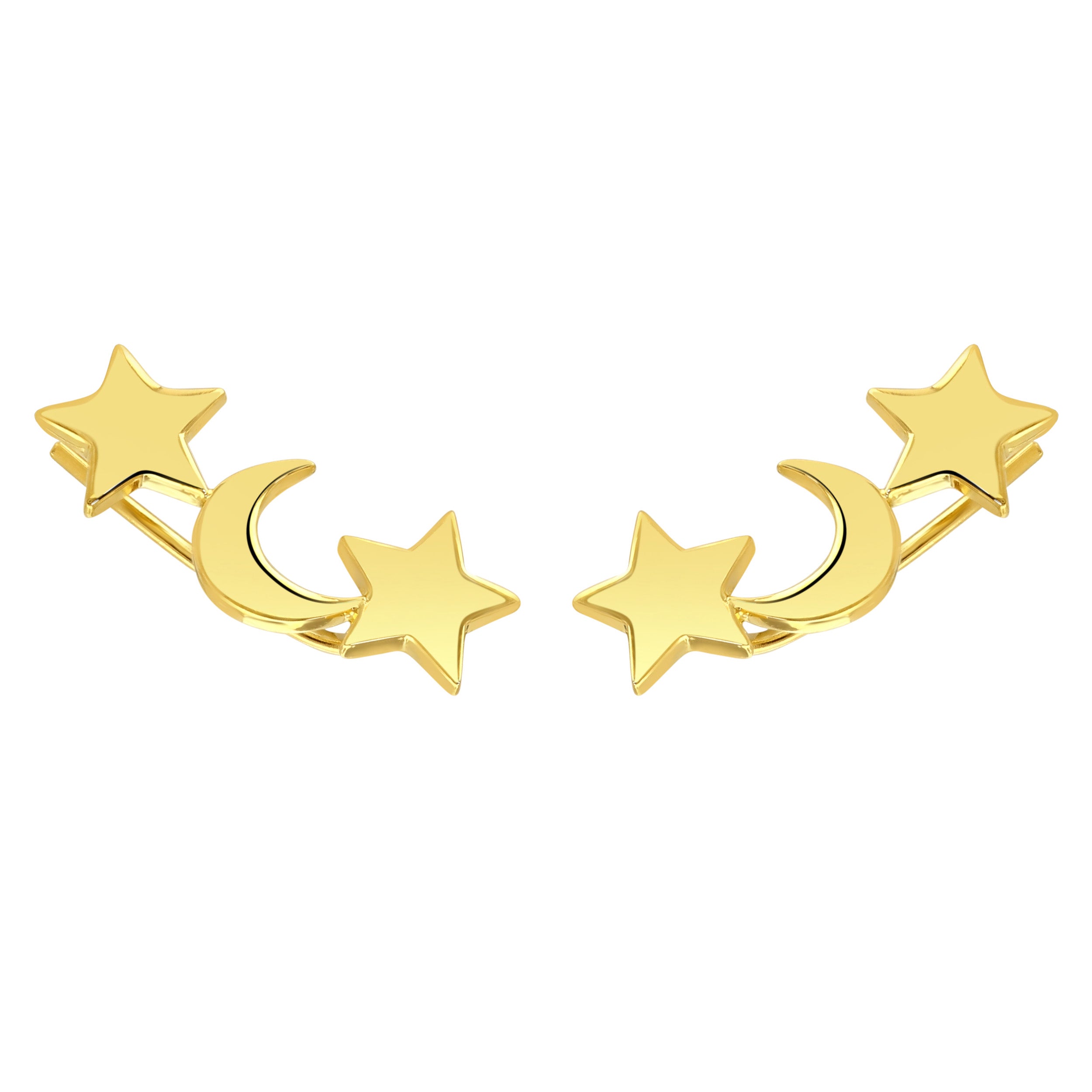 Gold Moon & Star Ear Climbers