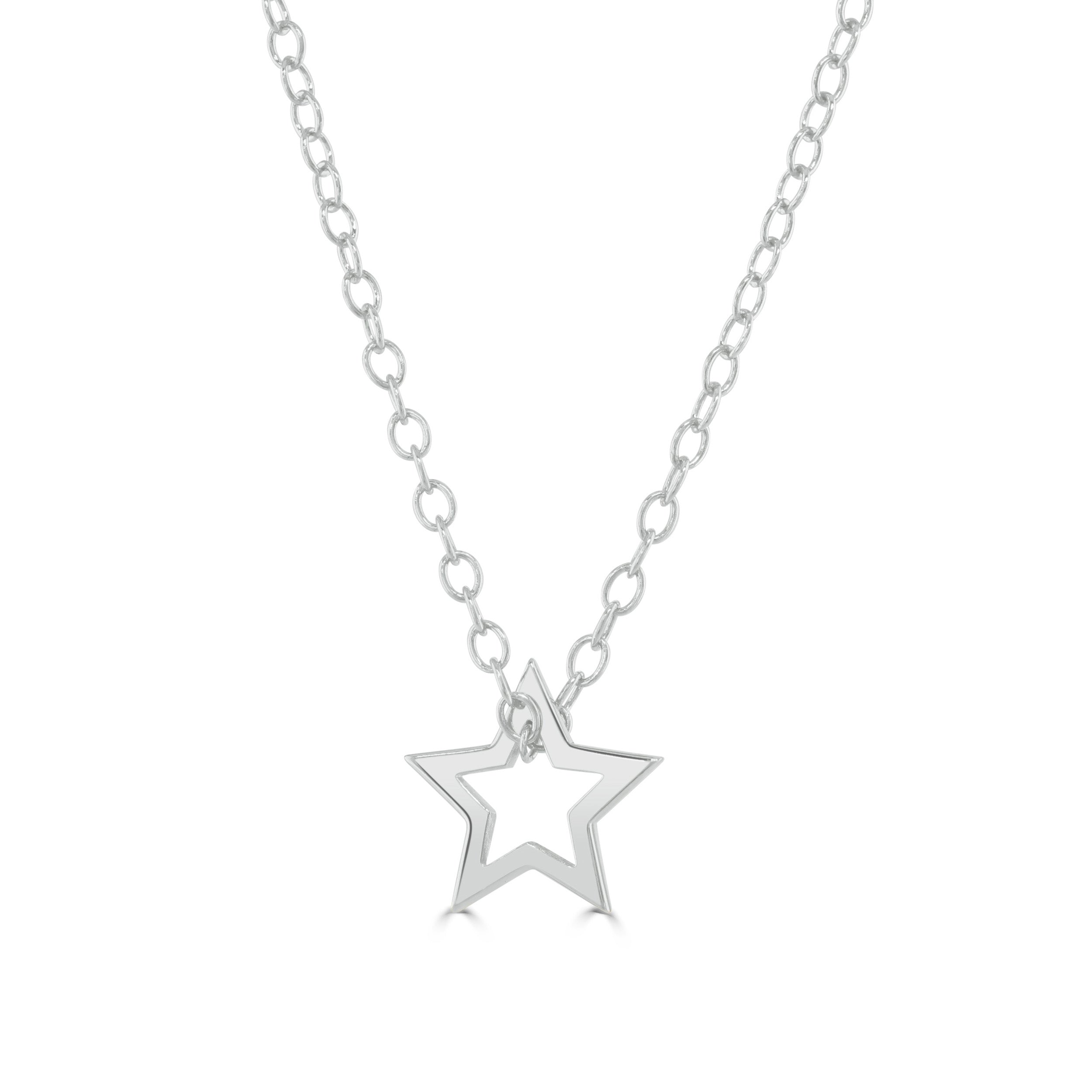 Silver Written Star Necklace