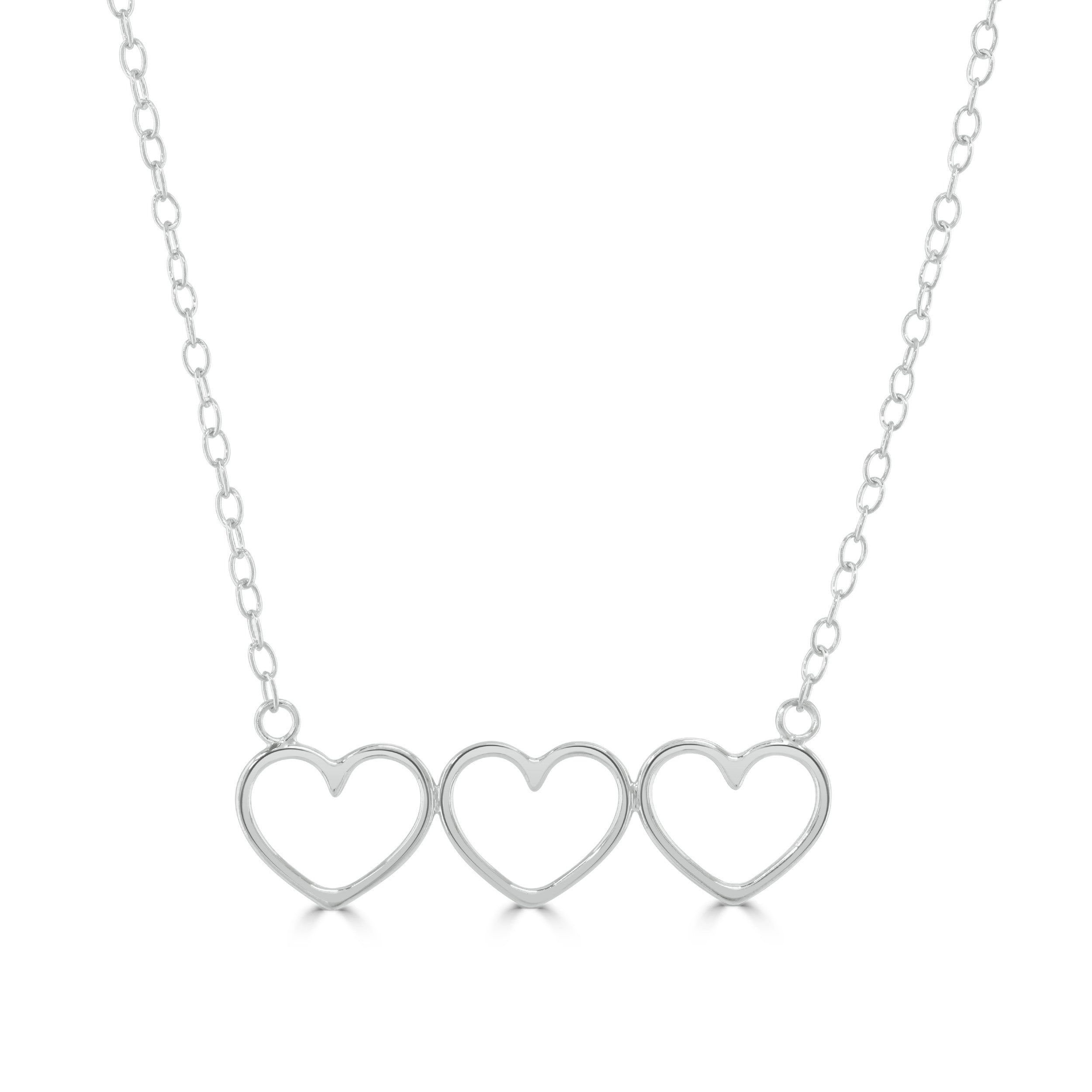 Silver Three Heart Necklace