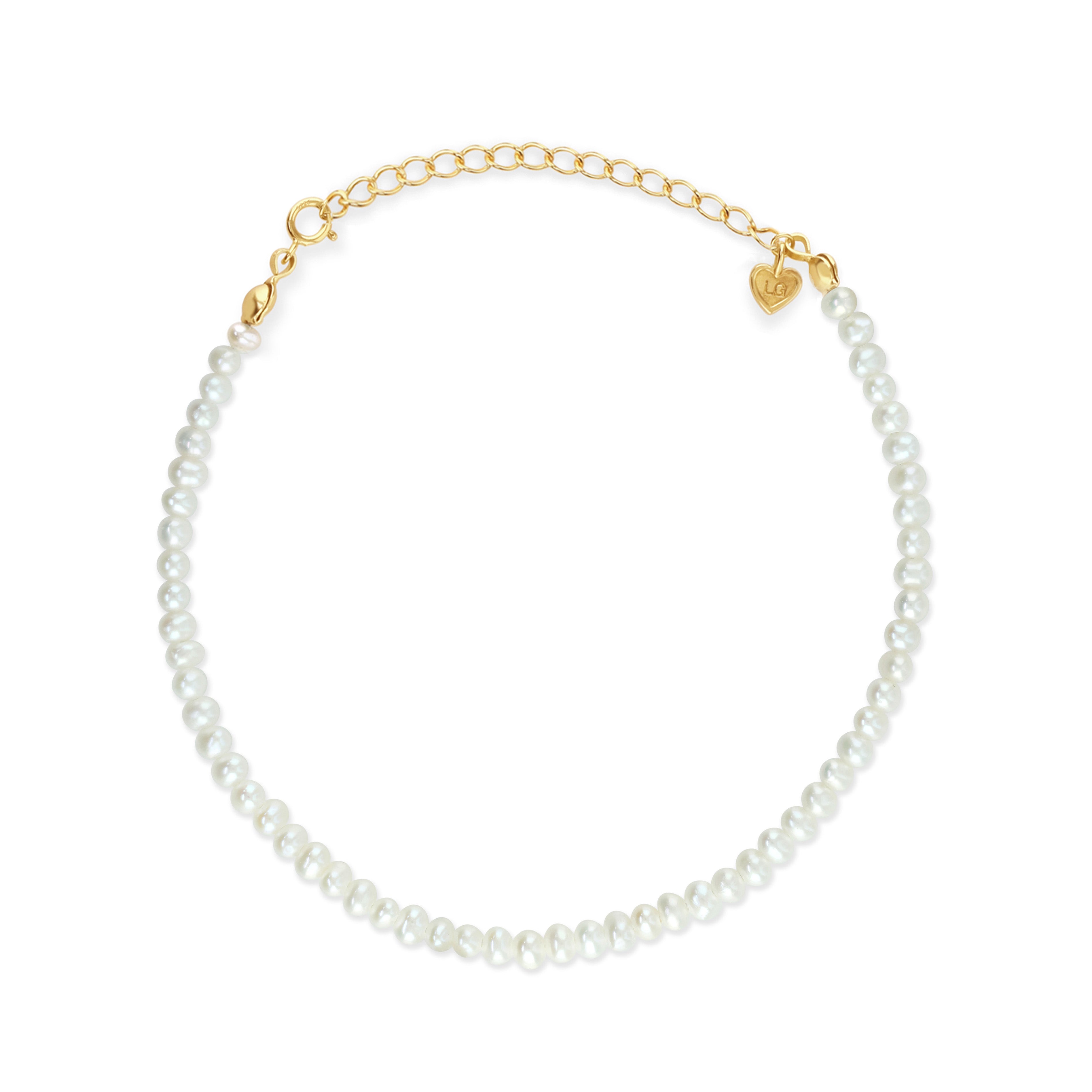 Gold Colour Pop Tiny Seed Pearl Bracelet