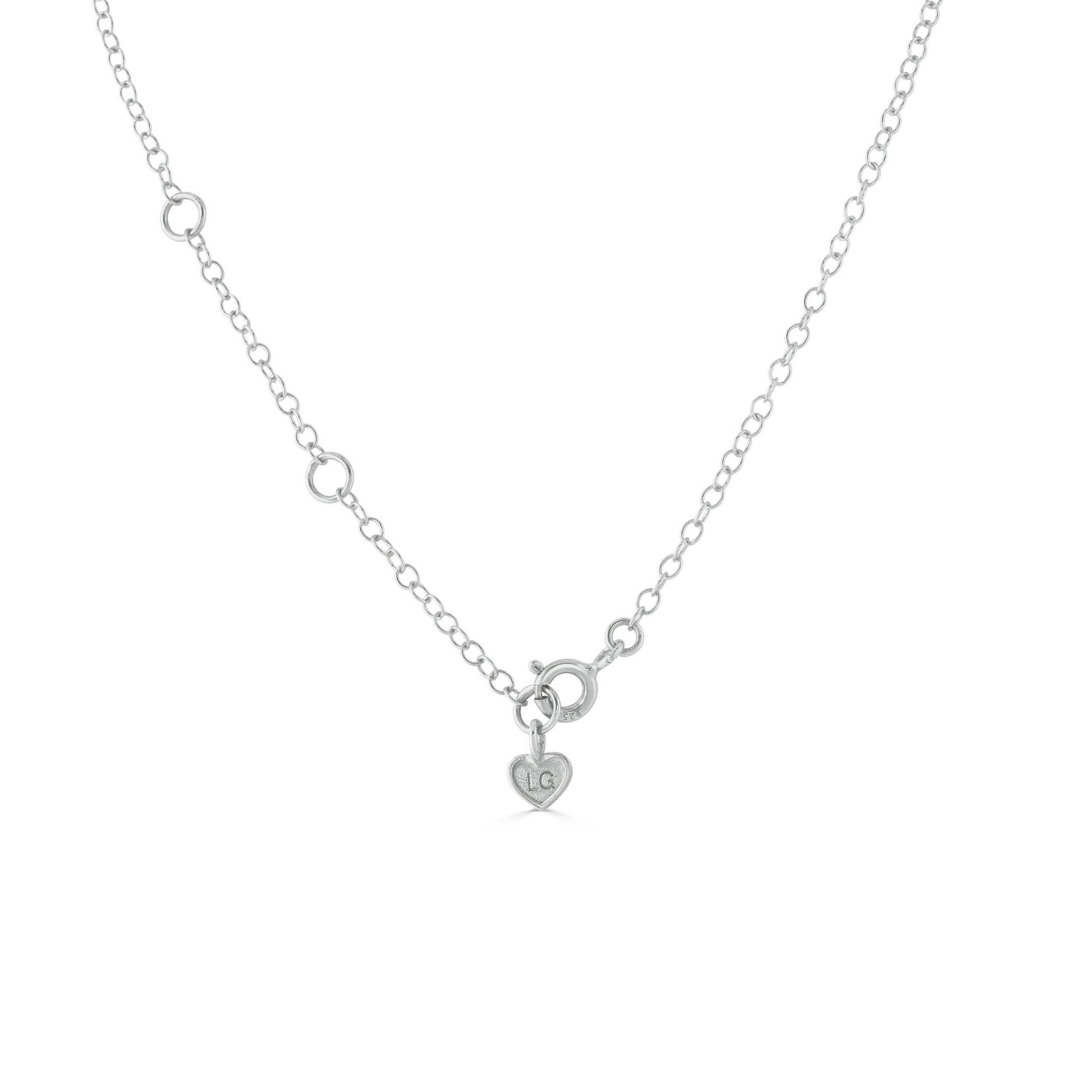 Silver Written Nicola 5 Heart Necklace