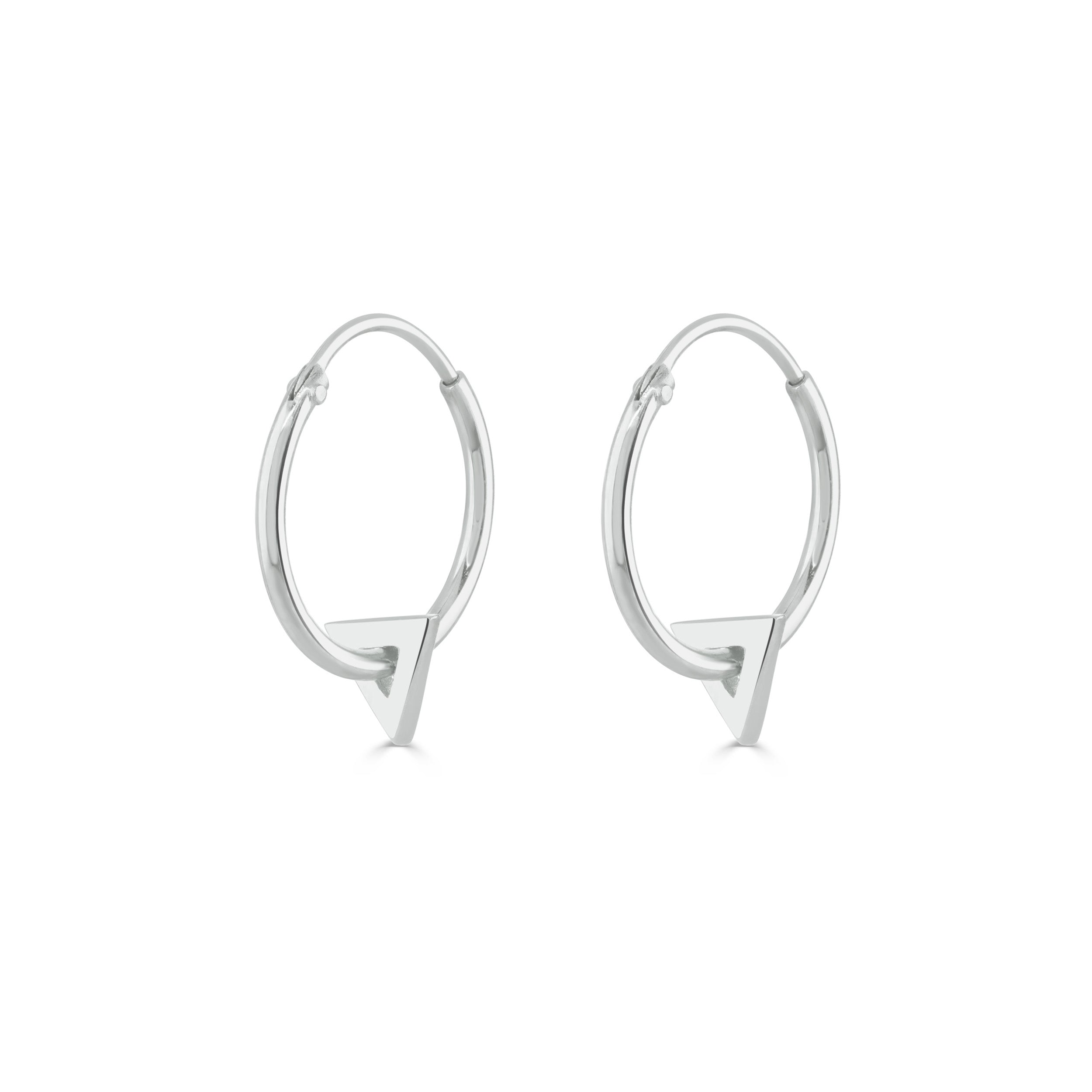 Silver Triangle Hoop Earrings